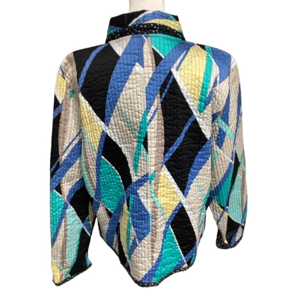Handmade Upcycled Boho Patchwork Quilted Jacket Colorful Vintage Boho Artisanal - Picture 3 of 8